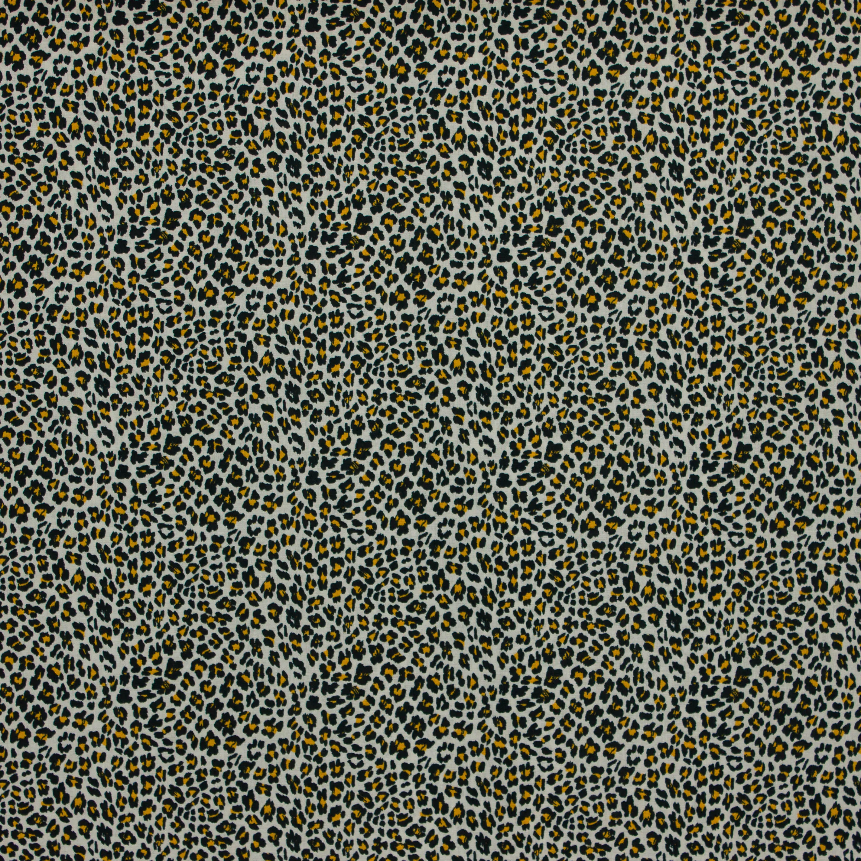 Witte katoen met gele tijgerprint